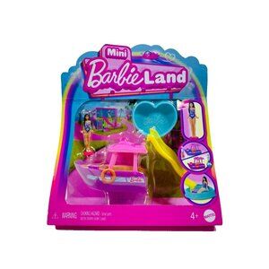 Barbie Mini BarbieLand 1.5" Doll & Color Changing Toy Boat Vehicle Playset